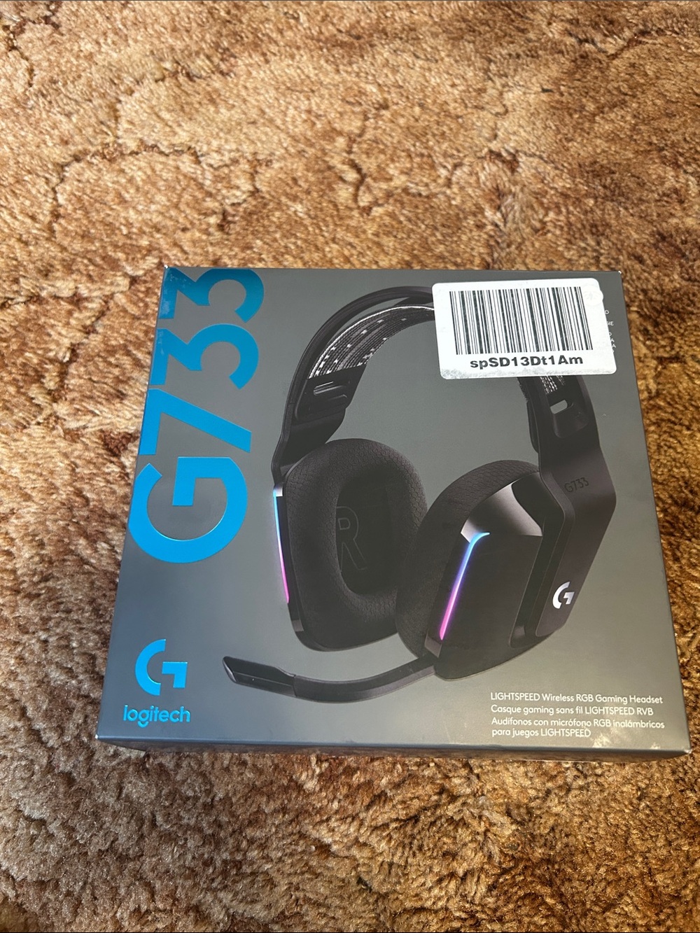 Logitech G733 Wireless Headset in Black with RGB Light Accents